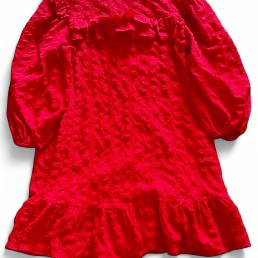 Boohoo Bold Red Textured Dress